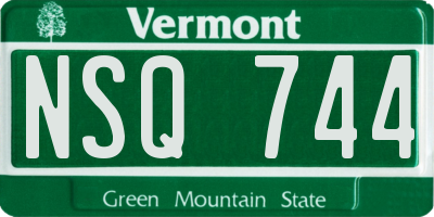VT license plate NSQ744