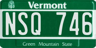 VT license plate NSQ746