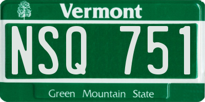 VT license plate NSQ751