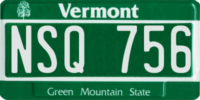 VT license plate NSQ756