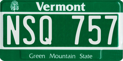 VT license plate NSQ757