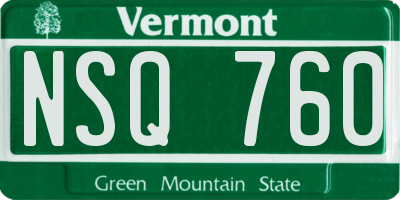 VT license plate NSQ760