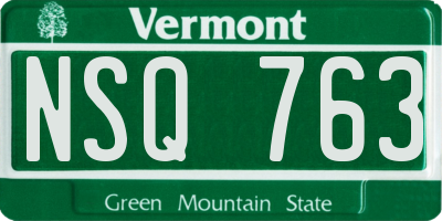 VT license plate NSQ763
