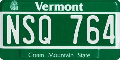 VT license plate NSQ764