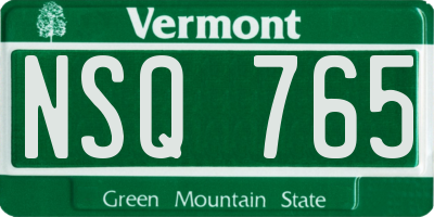 VT license plate NSQ765