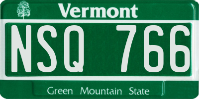 VT license plate NSQ766