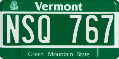 VT license plate NSQ767