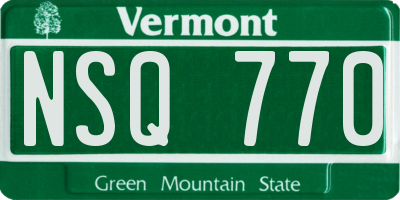VT license plate NSQ770