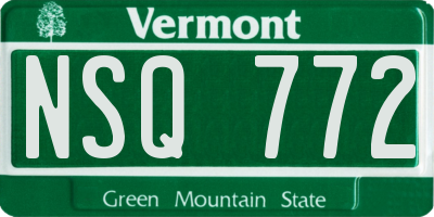 VT license plate NSQ772