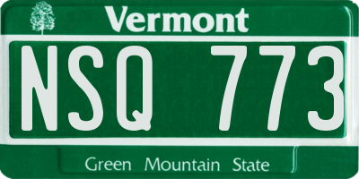 VT license plate NSQ773