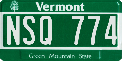 VT license plate NSQ774