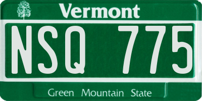 VT license plate NSQ775