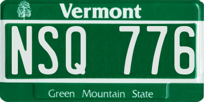 VT license plate NSQ776