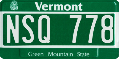 VT license plate NSQ778