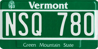 VT license plate NSQ780