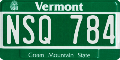 VT license plate NSQ784