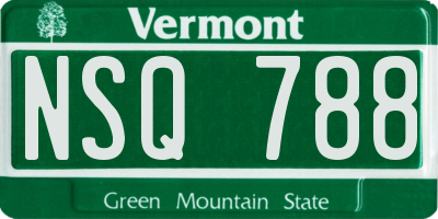 VT license plate NSQ788