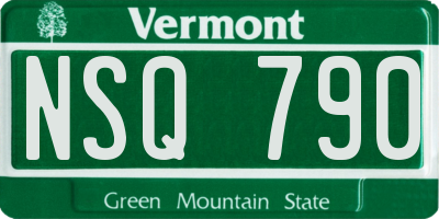 VT license plate NSQ790