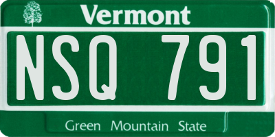 VT license plate NSQ791