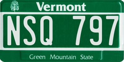 VT license plate NSQ797