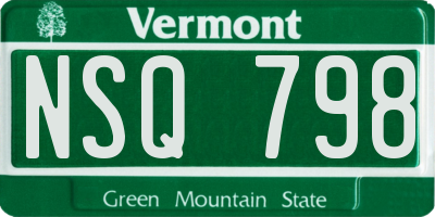 VT license plate NSQ798