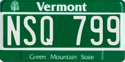 VT license plate NSQ799