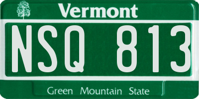 VT license plate NSQ813
