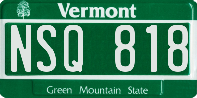 VT license plate NSQ818