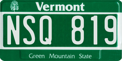 VT license plate NSQ819
