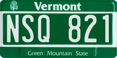 VT license plate NSQ821