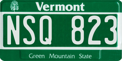VT license plate NSQ823