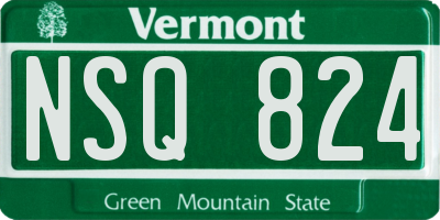 VT license plate NSQ824