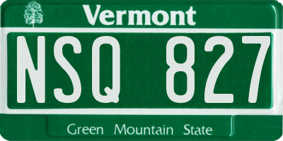 VT license plate NSQ827