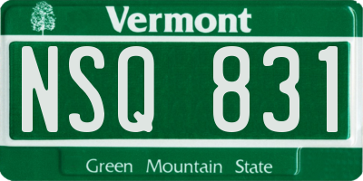 VT license plate NSQ831