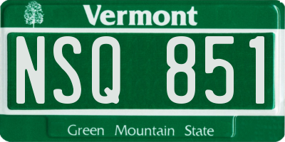 VT license plate NSQ851