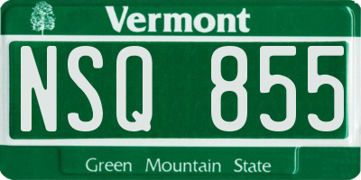 VT license plate NSQ855