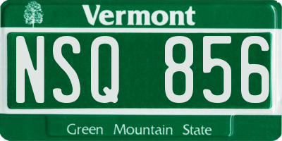VT license plate NSQ856