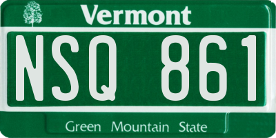 VT license plate NSQ861