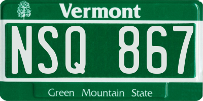 VT license plate NSQ867