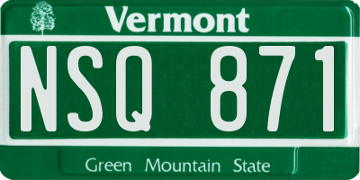 VT license plate NSQ871