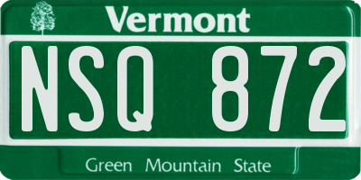 VT license plate NSQ872