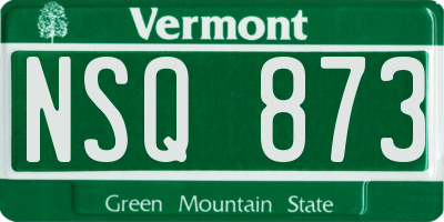 VT license plate NSQ873