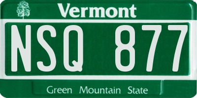 VT license plate NSQ877
