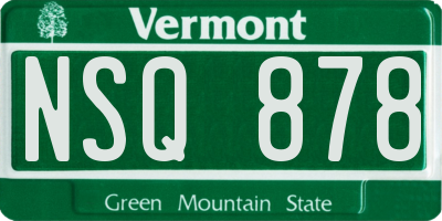 VT license plate NSQ878