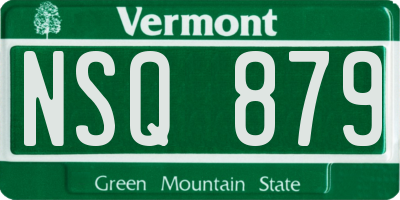 VT license plate NSQ879