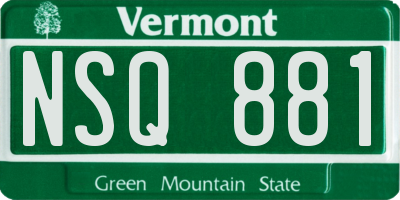 VT license plate NSQ881