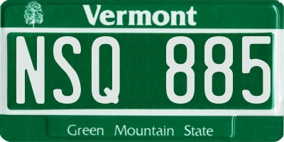 VT license plate NSQ885