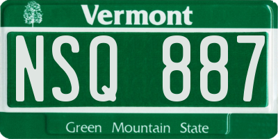 VT license plate NSQ887