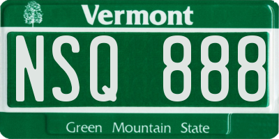 VT license plate NSQ888
