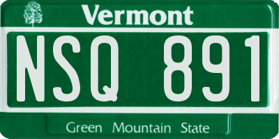 VT license plate NSQ891